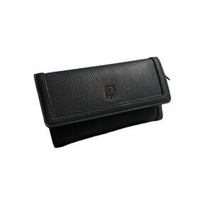 Tommy Hilfiger Tamara II Trifold Wallet Navy 7x4 Zip Flap Academia Preppy - EUC